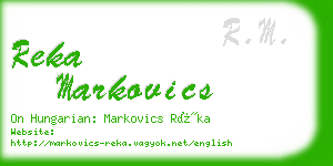 reka markovics business card